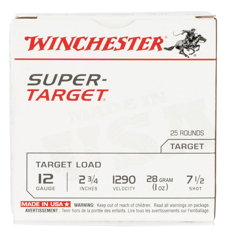 Winchester Ammo TRGT12907 SuperTarget Light Target 12Gauge 2.75 1oz 7.5Shot 25 Per Box10 Case