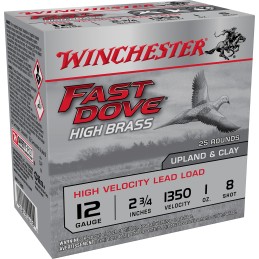 Winchester Ammo WFD128B Fast Dove  Clay High Brass 12Gauge 2.75 1oz 8Shot 25 Per Box10 Case