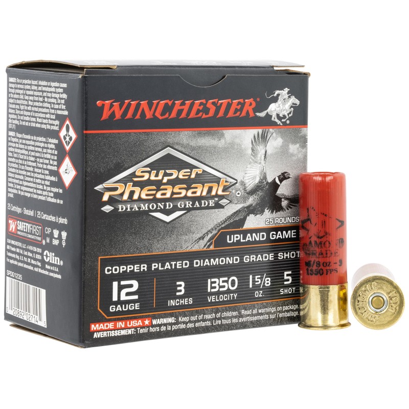 Winchester Ammo SPDG1235 Super Pheasant Diamond Grade 12Gauge 3 1 58oz 5Shot 25 Per Box10 Case