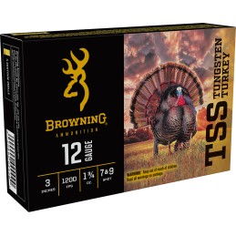 Browning Ammo B193921230 TSS Tungsten Turkey 12Gauge 3 1 34oz Tungsten 79Shot 5 Per Box10 Case