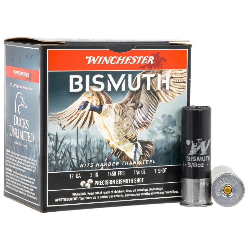 Winchester Ammo SWB1231 Bismuth  12Gauge 3 1 38oz Tin Plated Bismuth 1Shot 25 Per Box10 Case