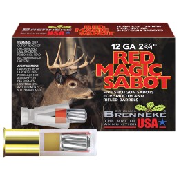 Brenneke SL122RMS Red Magic  12Gauge 2.75 1oz Sabot Slug Shot 5 Per Box50 Case