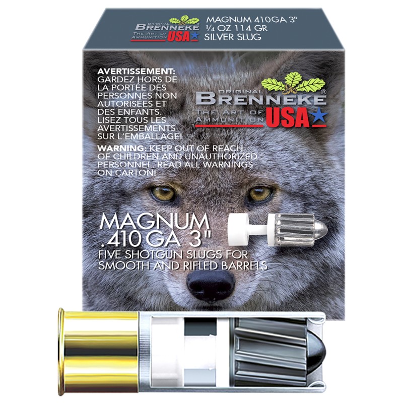 Brenneke SL4103M Magnum  410Gauge 3 14oz Slug Shot 5 Per Box90 Case