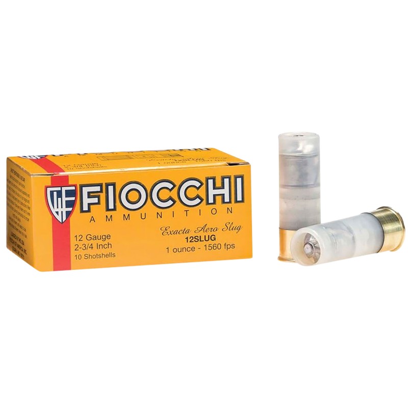 Fiocchi 12FSLUG Aero Extrema 12Gauge 2.75 1oz RifledSlug Shot 10 Per Box8 Case