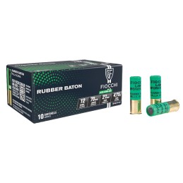 Fiocchi 12LEBA10 Rubber Baton Home Defense 12Gauge 2.75 1oz SlugShot 10 Per Box25 Case