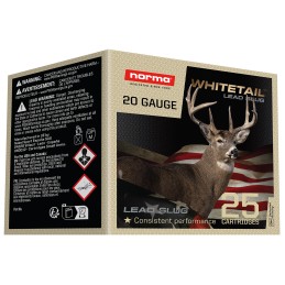 Norma Ammunition 1198043420 Whitetail  20Gauge 2.75 1oz Slug Shot 25 Per Box10 Case