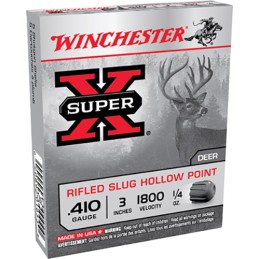 Winchester Ammo X413RS5 Super X  410Gauge 3 14oz Rifled Slug Shot 5 Per Box50 Case