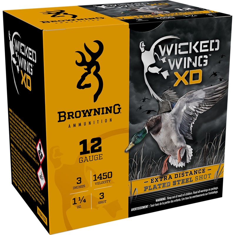 Browning Ammo B193411233 Wicked Wing XD  12Gauge 3 1 14oz 3Shot 25 Per Box10 Case