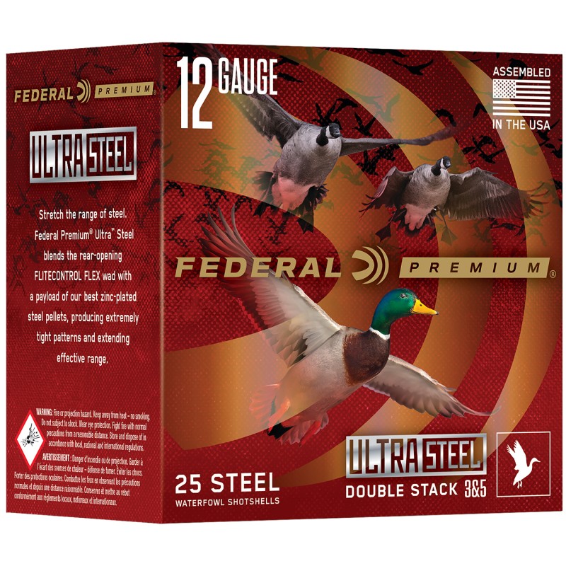 Federal PWUX1422 Premium  12Gauge 3 1 14 oz 2 Shot 25 Per Box10 Cs