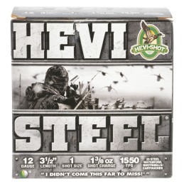 HEVIShot HS65001 HEVISteel  12Gauge 3.50 1 38oz 1Shot 25 Per Box10 Case