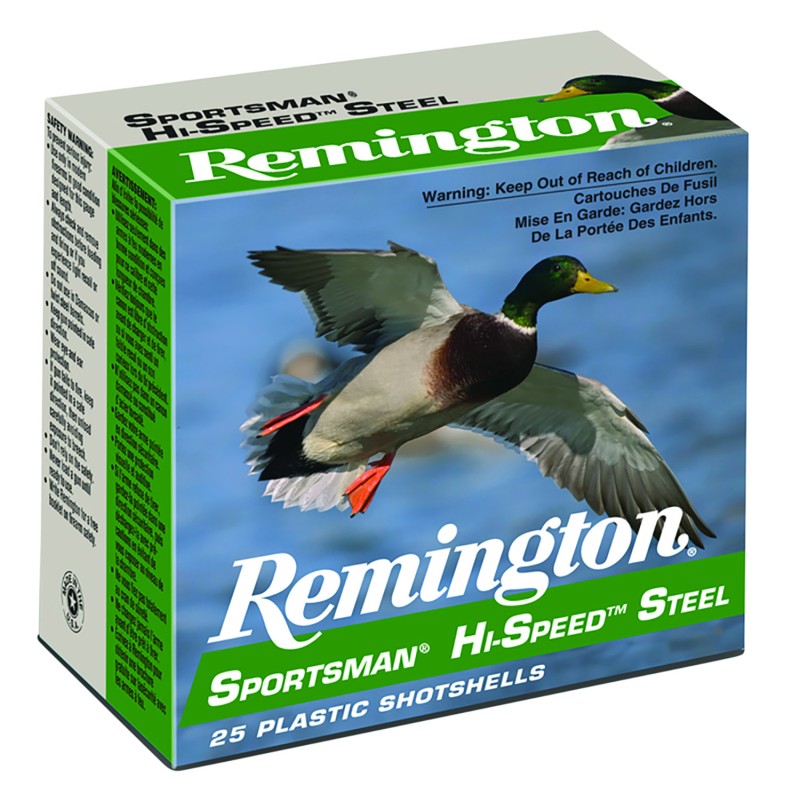 Remington Ammunition 20934 Sportsman HiSpeed Steel 12Gauge 2.75 1 18oz 2Shot 25 Per Box10 Case