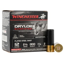 Winchester Ammo XSM122 Drylok Super Steel Magnum 12Gauge 2.75 1 14oz 2Shot 25 Per Box10 Case