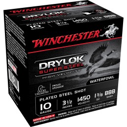 Winchester Ammo SSH10BBB Drylok Super Steel High Velocity 10Gauge 3.50 1 38oz BBBShot 25 Per Box10 Case