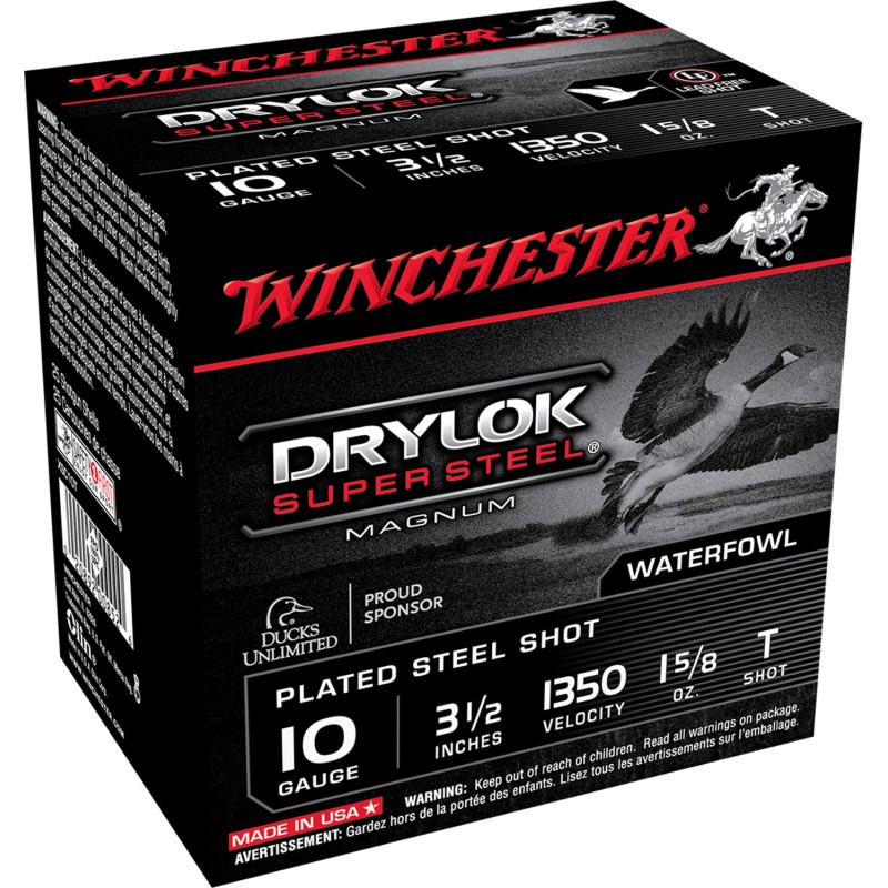 Winchester Ammo XSC10T Drylok Super Steel Magnum 10Gauge 3.50 1 58oz TShot 25 Per Box10 Case