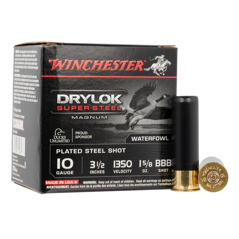 Winchester Ammo XSC10BBB Drylok Super Steel Magnum 10Gauge 3.50 1 58oz BBBShot 25 Per Box10 Case