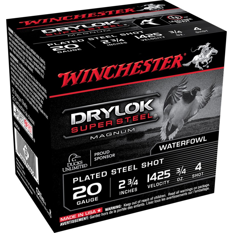 Winchester Ammo XS204 Drylok Super Steel Magnum 20Gauge 2.75 34oz 4Shot 25 Per Box10 Case