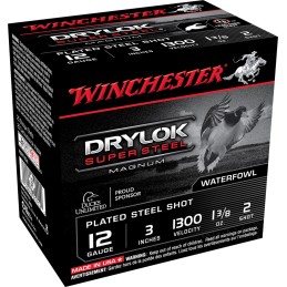 Winchester Ammo XSM1232 Drylok Super Steel Magnum 12Gauge 3 1 38oz 2Shot 25 Per Box10 Case