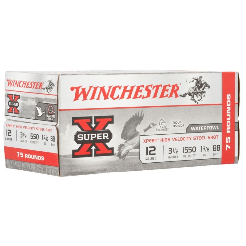 Winchester Ammo WEX12LBBVP Super X Xpert High Velocity 12Gauge 3.50 1 38oz BBShot 75 Per Box2 Case Value Pack