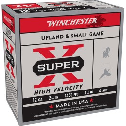 Winchester Ammo X12HV4 Super X High Velocity 12Gauge 2.75 1 14oz 4Shot 25 Per Box10 Case