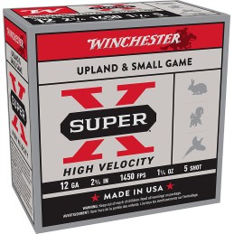 Winchester Ammo X12HV5 Super X High Velocity 12Gauge 2.75 1 14oz 5Shot 25 Per Box10 Case