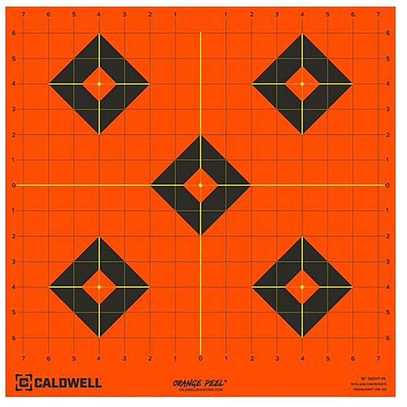 Caldwell 1166108 Orange Peel  SelfAdhesive Paper BlackOrange 5.50 Bullseye 25 Pack