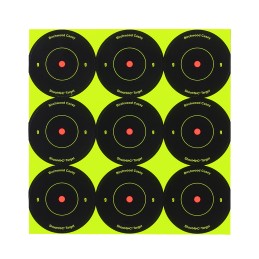 Birchwood Casey 34210 ShootNC Reactive Target SelfAdhesive Paper BlackYellow 2 Bullseye 12 Pack