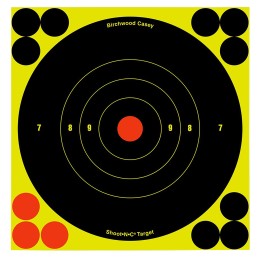 Birchwood Casey 34550 ShootNC Reactive Target SelfAdhesive Paper BlackYellowRed 6 Bullseye 60 Pack