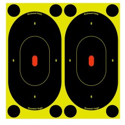 Birchwood Casey 34750 ShootNC Reactive Target SelfAdhesive Paper BlackYellow 7 Oval Silhouette 60 Pack