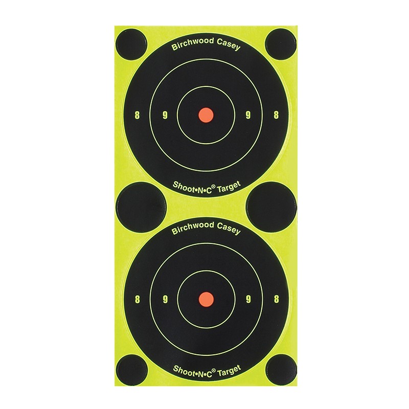 Birchwood Casey 34375 ShootNC Reactive Target SelfAdhesive Paper BlackYellow 3 Bullseye 240 Pack