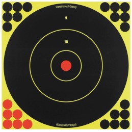 Birchwood Casey 34012 ShootNC Reactive Target SelfAdhesive Paper BlackYellowRed 12 Bullseye 5 Pack