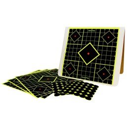 Birchwood Casey 34202 ShootNC Reactive Target Kit SelfAdhesive Paper BlackYellow 12x12 5Diamond 4 Pack