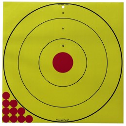 Birchwood Casey LRBET5PK ShootNC Reactive Target SelfAdhesive Paper RedYellow 17.75 Bullseye 5 Pack