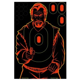 Birchwood Casey 34643 ShootNC Reactive Target SelfAdhesive Paper BlackRed 12x18 Bad Guy Silhouette 100 Pack