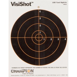 Champion Targets 45802 VisiShot  Hanging Paper BlackWhite 8 Bullseye 10 Pack