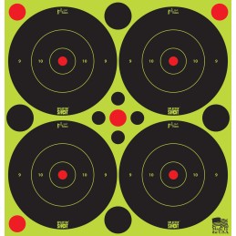 ProShot 3BGREEN48 SplatterShot  SelfAdhesive Paper BlackGreen 3 Bullseye 12Pack48Targets