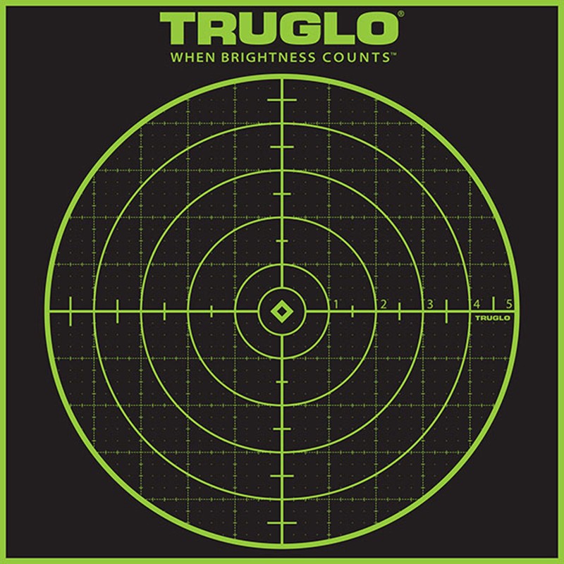 TruGlo TG10A12 TruSee Grid SelfAdhesive Heavy Paper BlackGreen 12x12 Bullseye 12 Pack