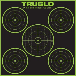 TruGlo TG11A12 TruSee 5Bull Target SelfAdhesive Heavy Paper BlackGreen 12x12 5Bullseye 12 Pack