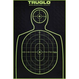 TruGlo TG13A6 TruSee Handgun Target SelfAdhesive Heavy Paper BlackGreen 12x18 Silhouette 6 Pack