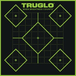 TruGlo TG14A6 TruSee 5 Diamond Target SelfAdhesive Heavy Paper BlackGreen 12x12 6 Pack