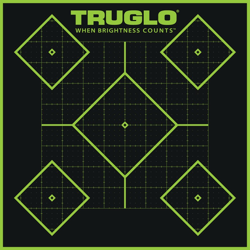 TruGlo TG14A6 TruSee 5 Diamond Target SelfAdhesive Heavy Paper BlackGreen 12x12 6 Pack