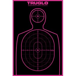 TruGlo TG13P6 TruSee Handgun Target SelfAdhesive Heavy Paper BlackPink 12x18 Silhouette 6 Pack