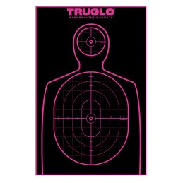 TruGlo TG13A12BB TruSee Handgun Target SelfAdhesive Heavy Paper BlackPink 12x18 Silhouette 12 Pack