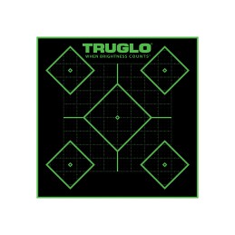 TruGlo TG14A25BB TruSee 5 Diamond Target SelfAdhesive Heavy Paper BlackGreen 12x12 25 Pack