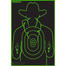 TruGlo TG16A6 TruSee Gunslinger Target SelfAdhesive Heavy Paper BlackGreen 12x18 Cowboy 6 Pack