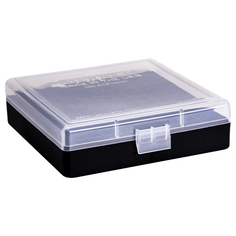 Berrys 87412 Ammo Box  9mm380ACP ClearBlack Polypropylene 100rd