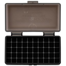 Berrys 19642 Ammo Box  9mm380ACP SmokeBlack Polypropylene 50rd