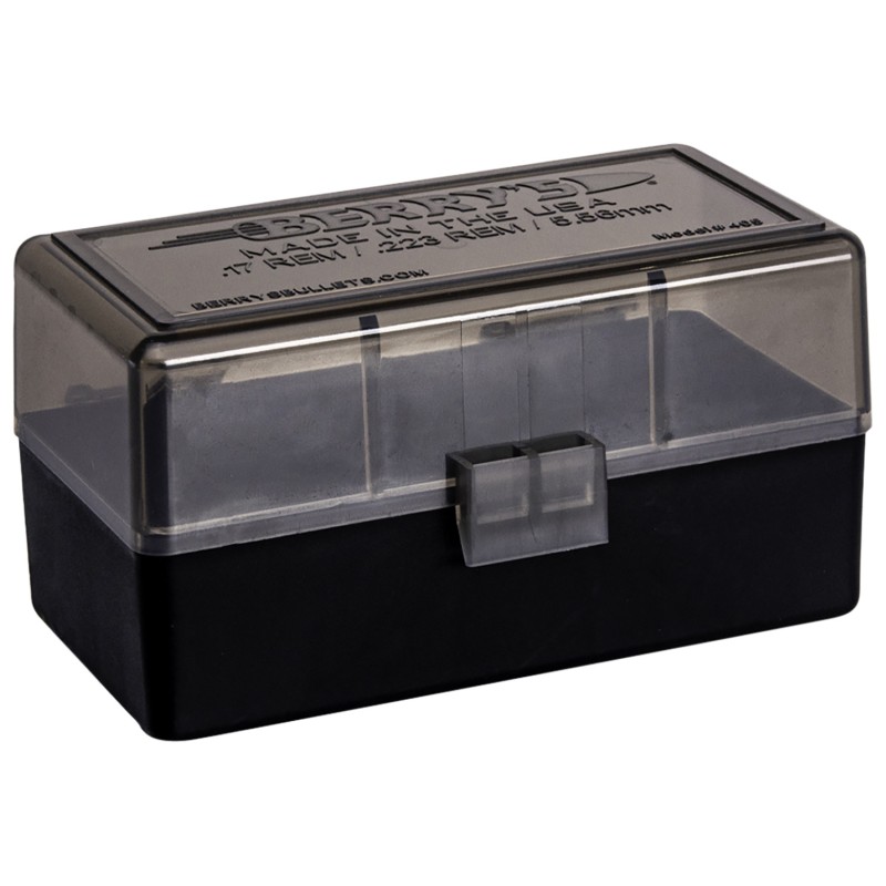 Berrys 29682 Ammo Box  223Rem5.56NATO SmokeBlack Polypropylene 50rd