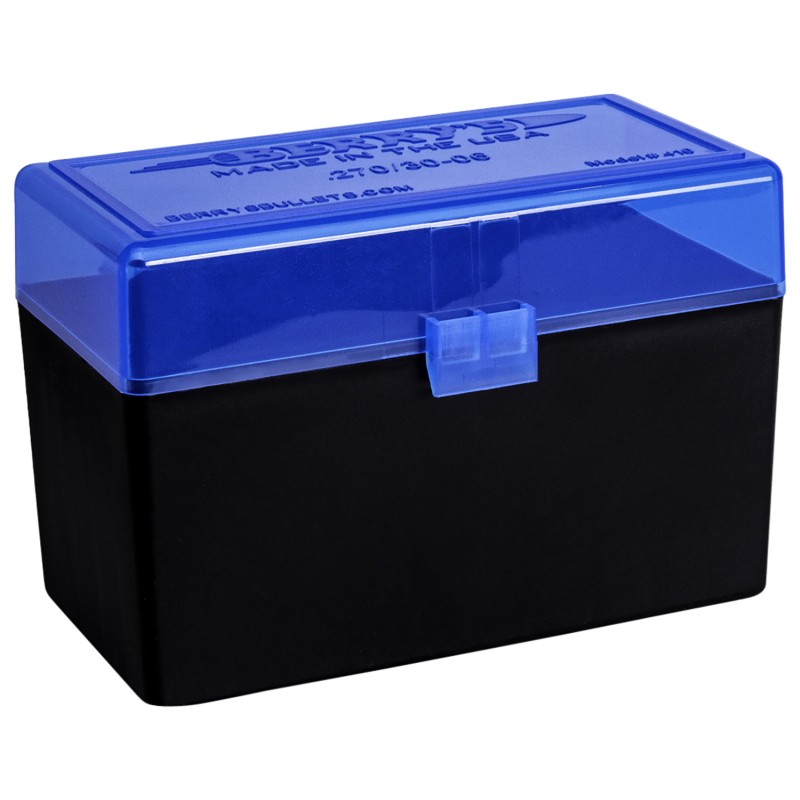 Berrys 82467 Ammo Box  243308Win BlueBlack Polypropylene 50rd