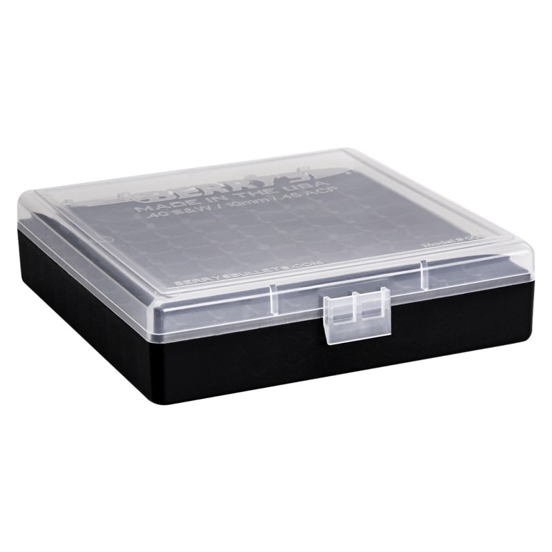 Berrys 16678 Ammo Box  40SW45ACP ClearBlack Polypropylene 100rd