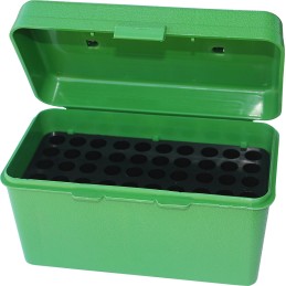 MTM CaseGard H50RS10 Deluxe Ammo Box Round Handle Multi Caliber Rifle Green Polypropylene 50rd